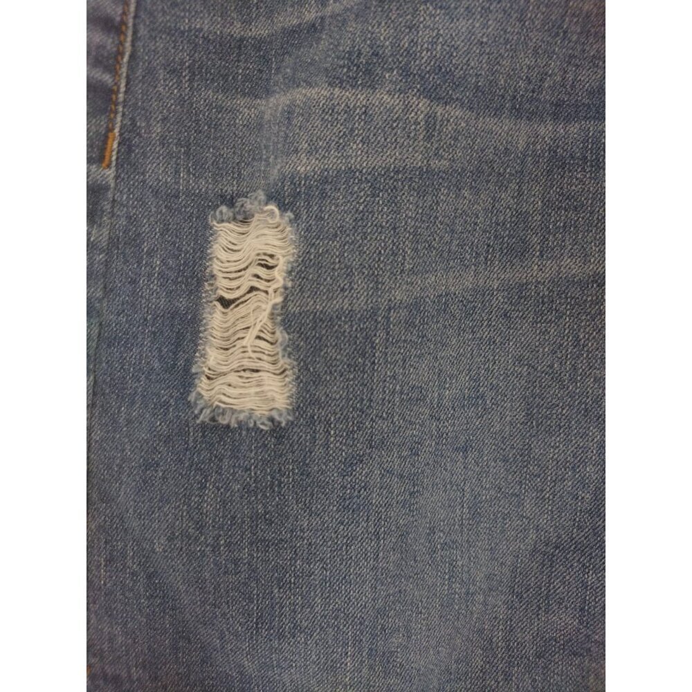 Revash vintage denim cotton mini skirt with frayed and distressed hem, size 7 . - Picture 4 of 8